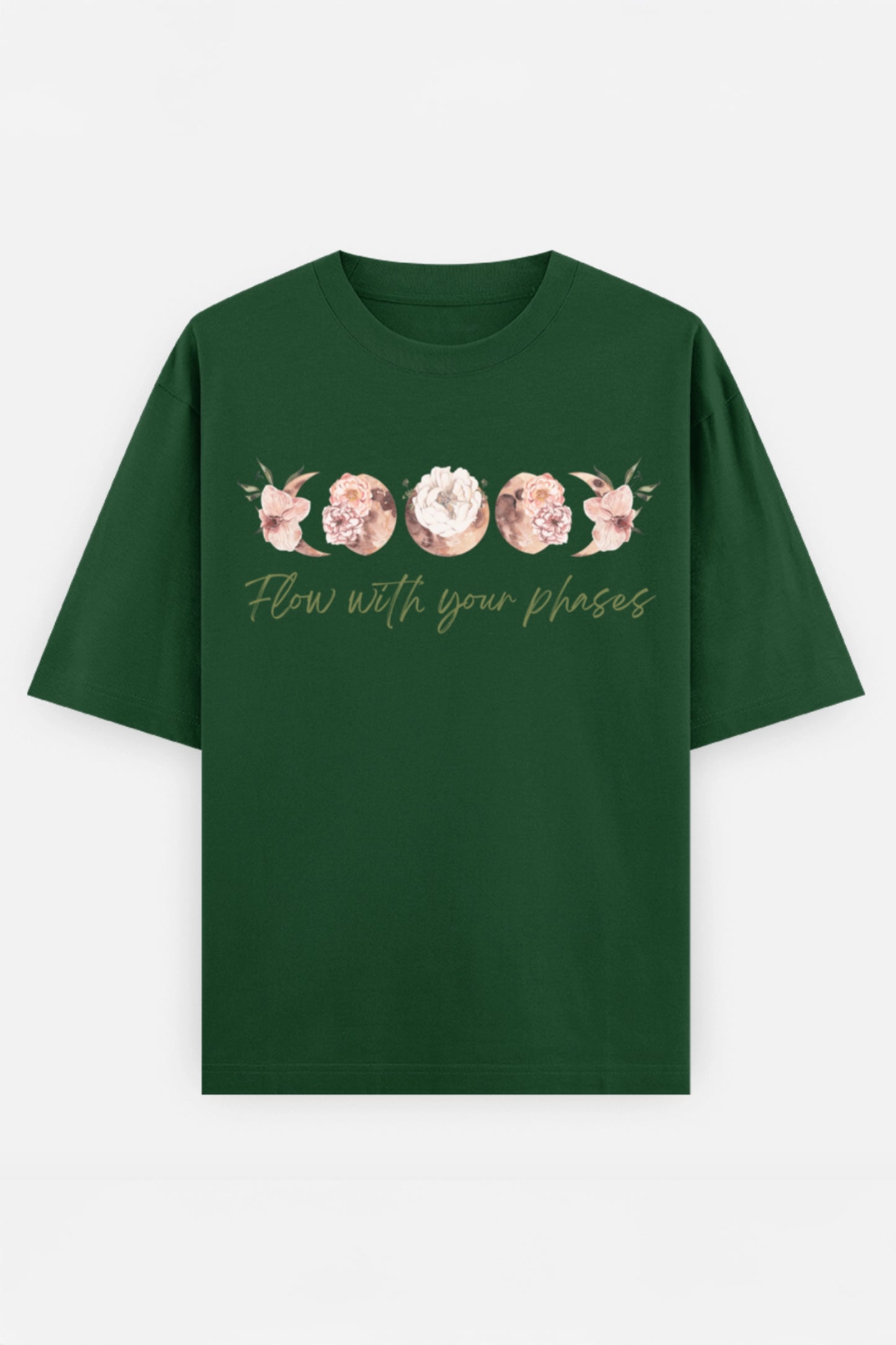 Flow with your phases Oversized Tee (Green)