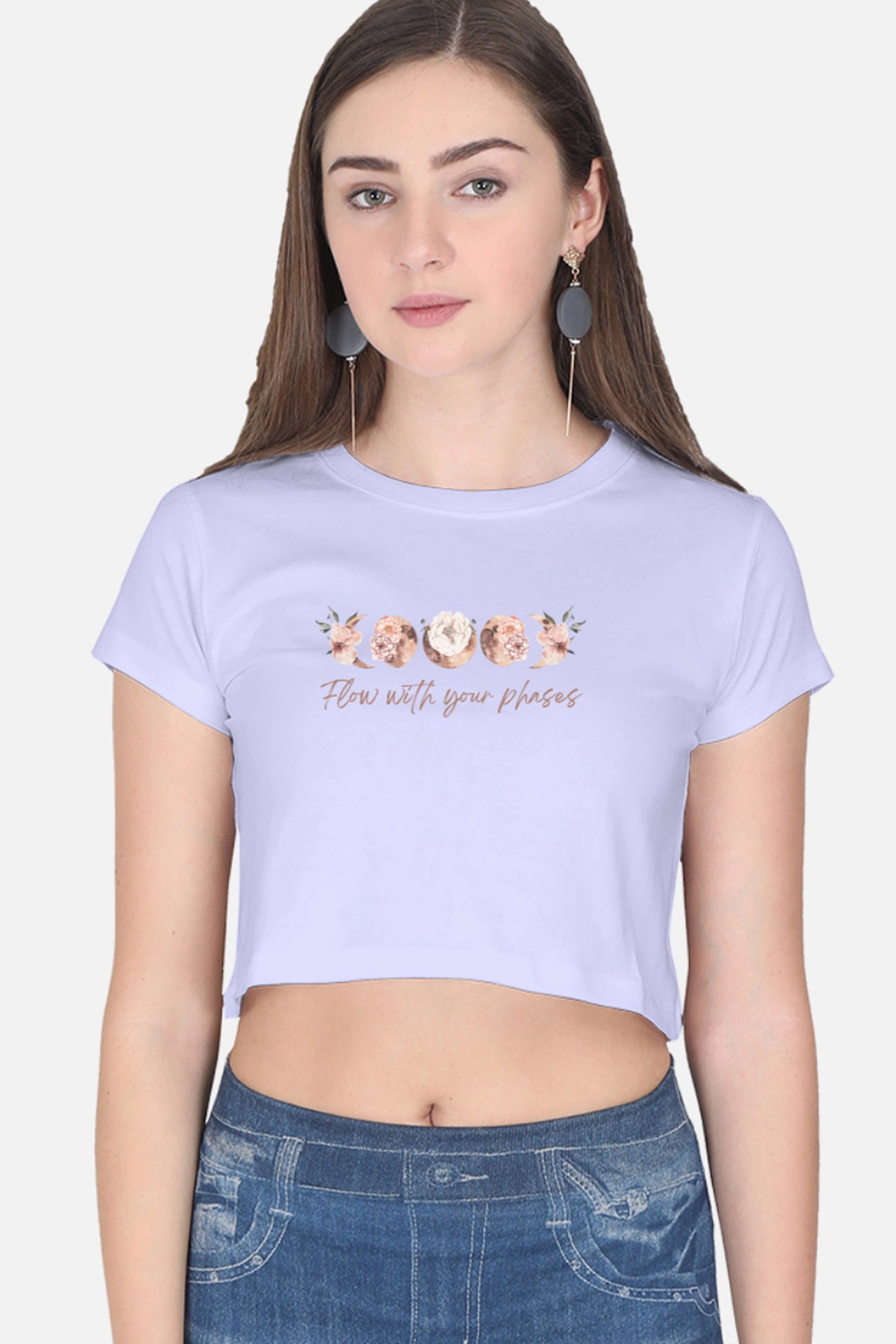 Flow with your phases Crop Top (Peach)