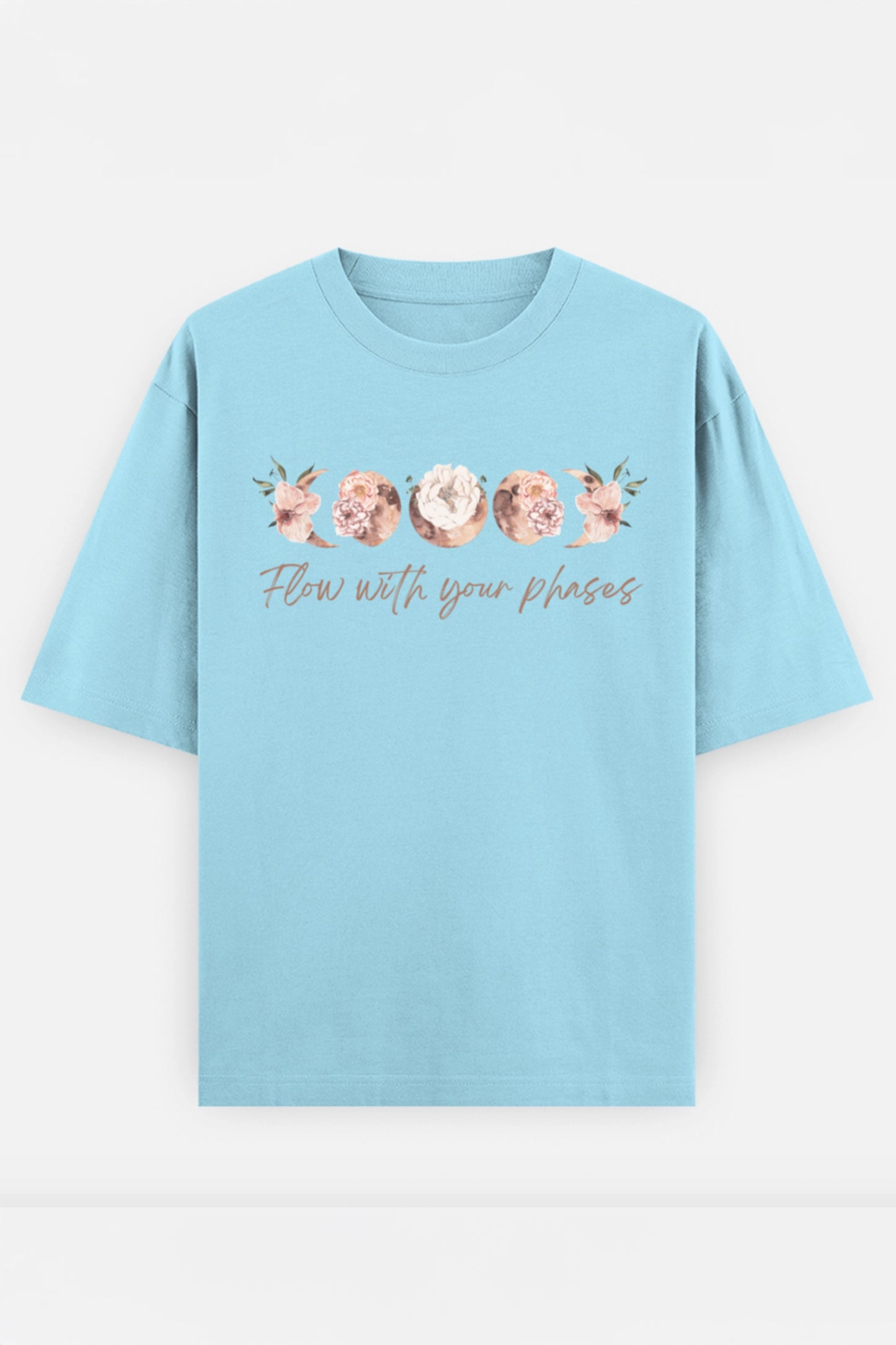 Flow with your phases Oversized Tee (Peach)