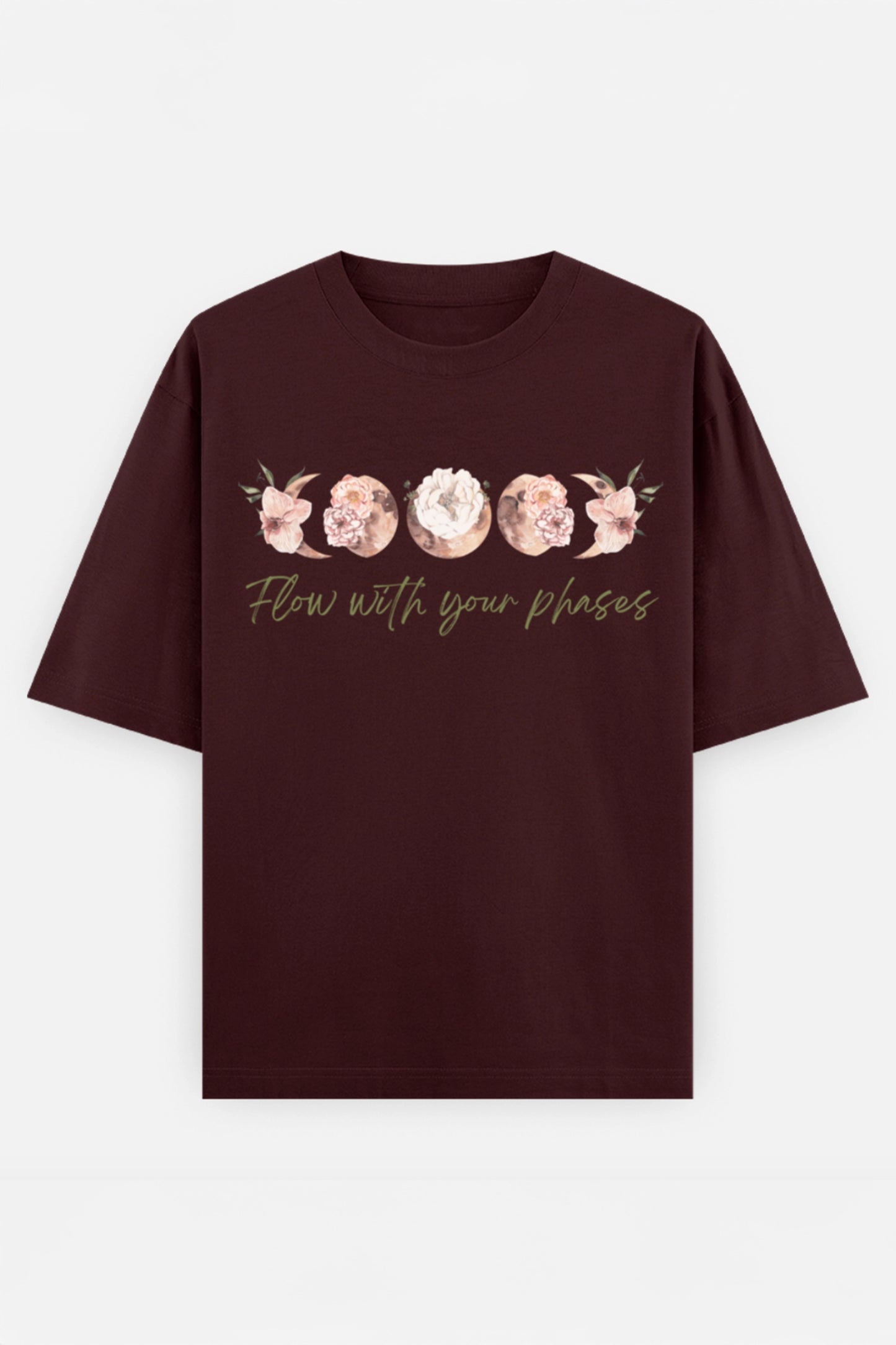 Flow with your phases Oversized Tee (Green)