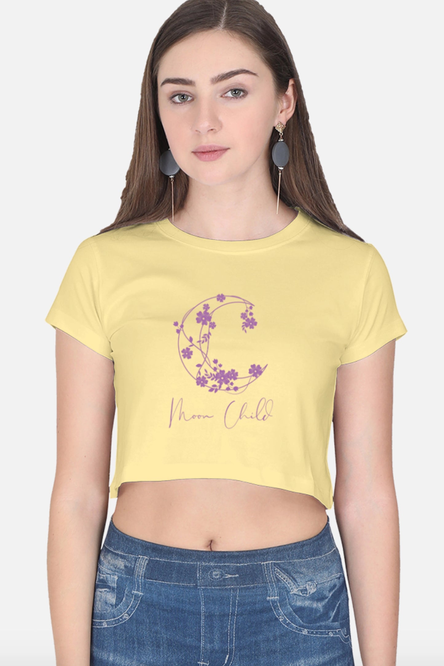 Moon Child Purple Design Crop Top