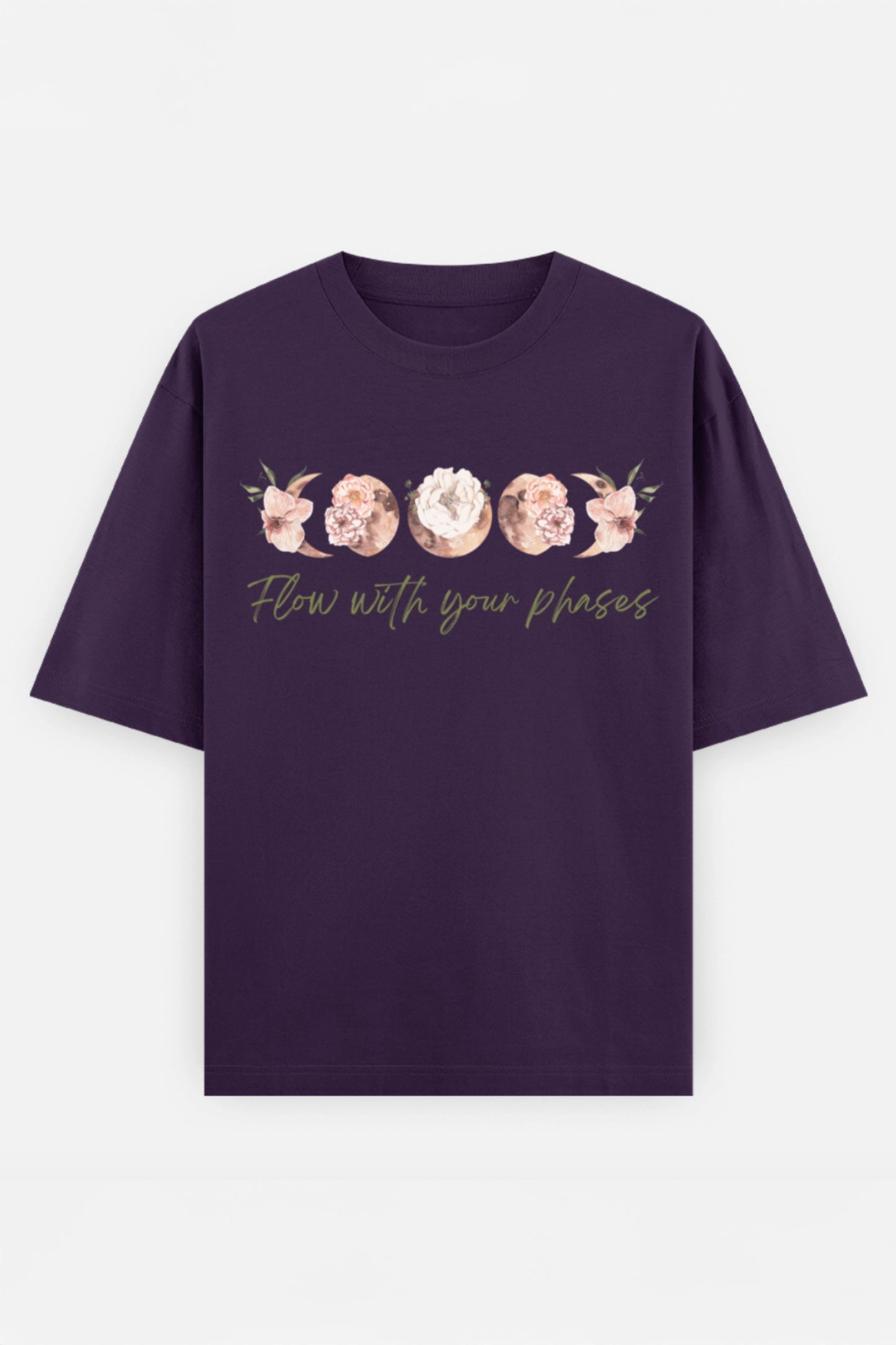 Flow with your phases Oversized Tee (Green)