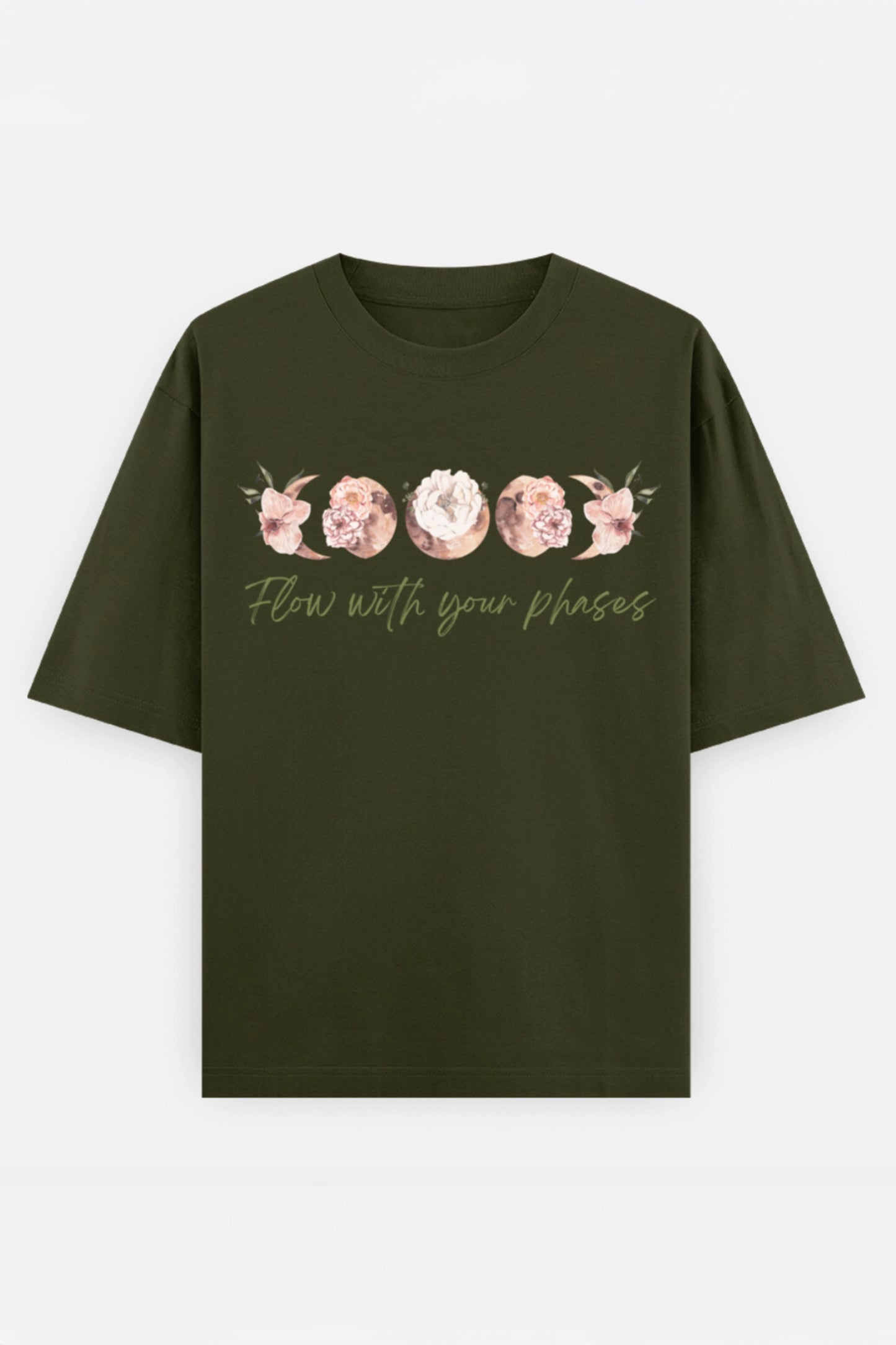Flow with your phases Oversized Tee (Green)