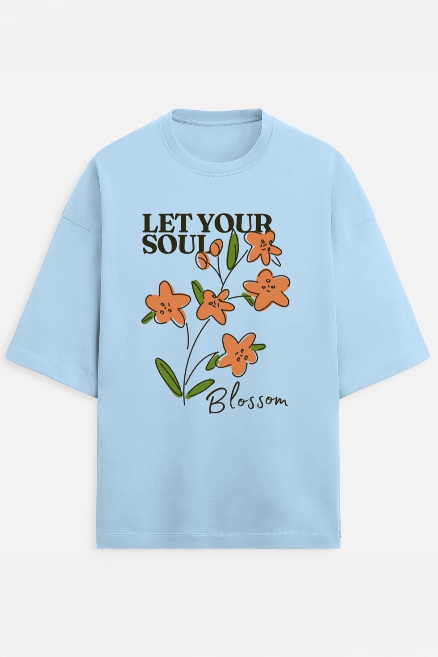 Let Your Soul Blossom Terry Oversized Tee
