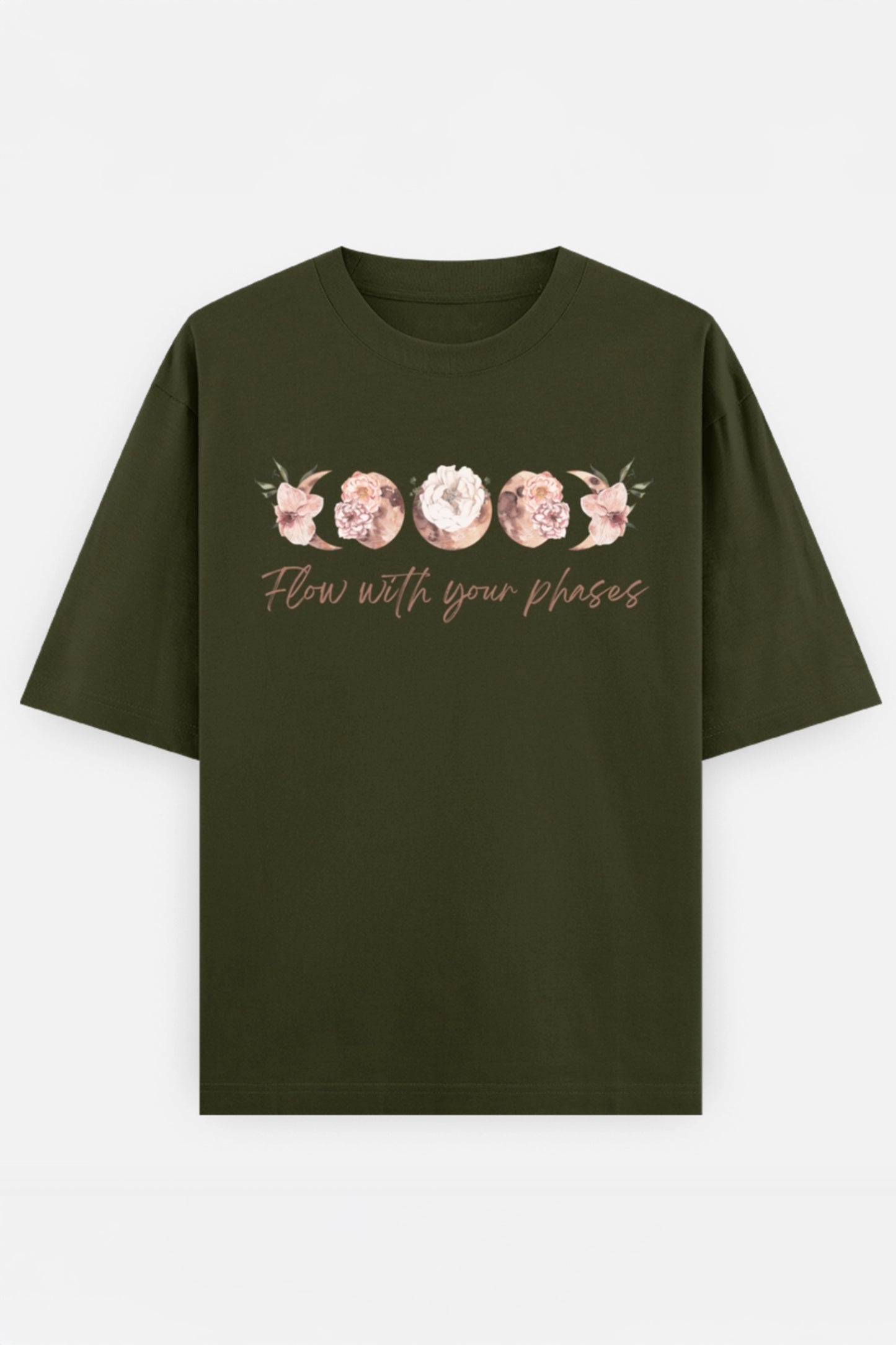 Flow with your phases Oversized Tee (Peach)