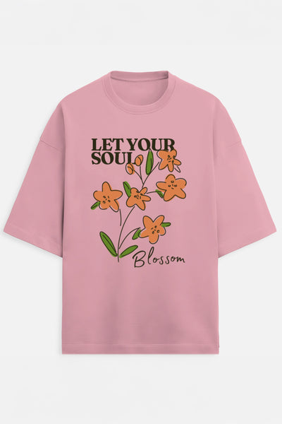 Let Your Soul Blossom Terry Oversized Tee